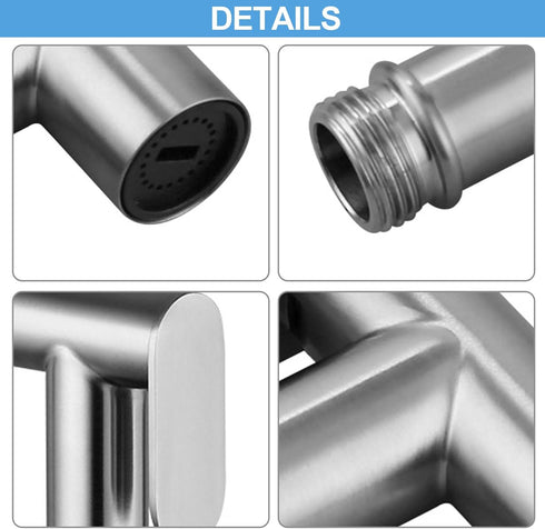 Imlemao 2 Pack Handheld Toilet Bidet Sprayer, Adjustable Water Pressure Stainless Steel Jet Spray Attachment with Hose