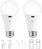 Powfloven Rechargeable Light Bulbs with Remote Control and USB Charging; Dimmable Battery Operated