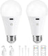 Powfloven Rechargeable Light Bulbs with Remote Control and USB Charging; Dimmable Battery Operated
