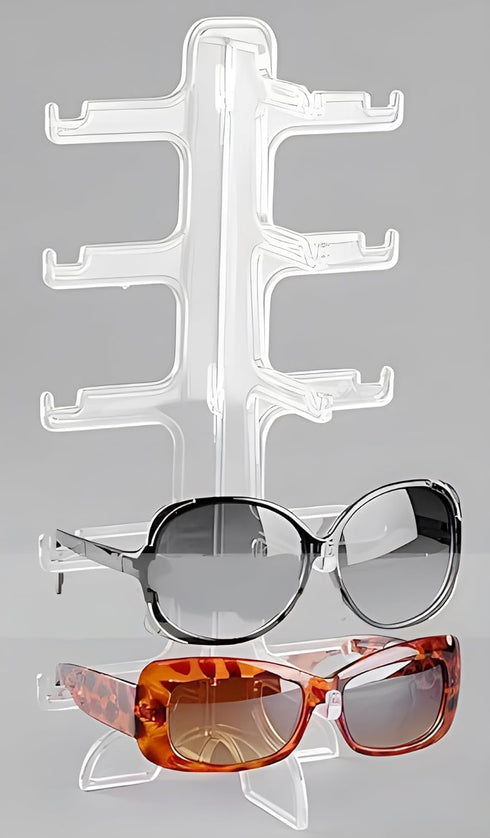 MAGIKON 5 Layers Glasses Holder, Eyeglasses Sunglasses Display Rack, 5-Layer Transparent