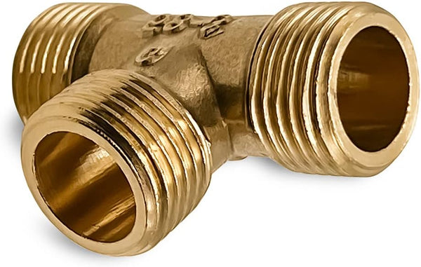 Tee Pipe Fitting, Brass Tee Connector 1/2" Male x 1/2" Male x 1/2" Male for Plumbing Repair