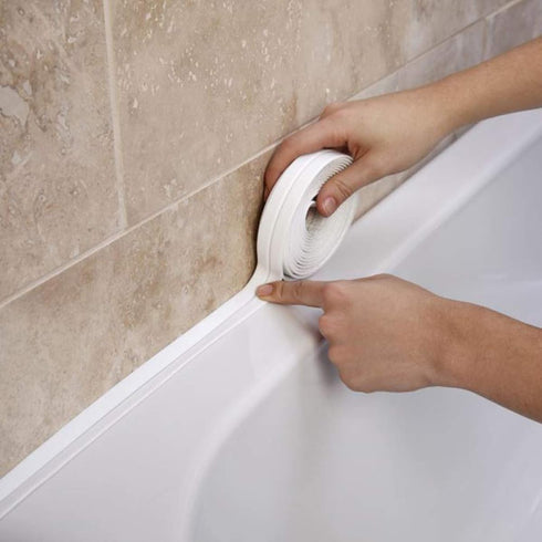 Caulk Tape, White Bathroom Corner Waterproof Self-Adhesive Sealing Tape for Kitchen Sink, Toilet