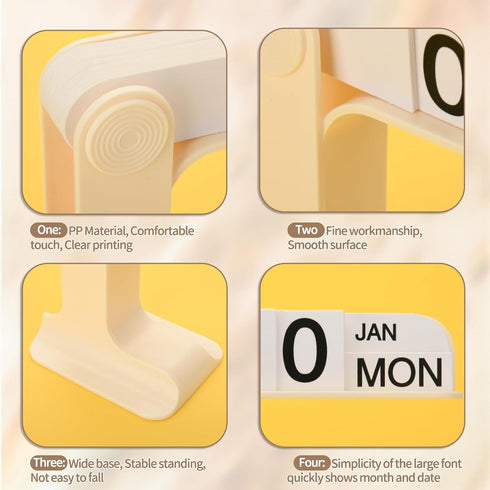 Homakover Flip Perpetual Calendar, Desk Calendar Standing Flip, Daily Perpetual Desktop Calendar with Large Display