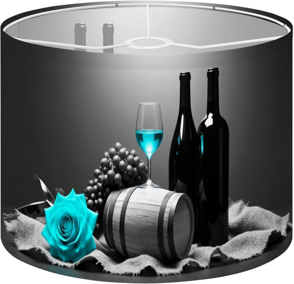 RAINFALLARING Drum Lampshades 1 Pack Wine Teal Rose Gray Cask Black White Modern