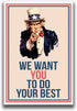 JSC376 Uncle Sam We Want You Classroom Poster, 18-Inches by 12-Inches, Premium 100lb Gloss Poster Paper