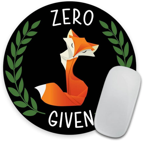 Zero Fox Given Mousepad, Chalkboard Fox Design, Funny Mouse Pad Gift for Guys