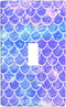 Purple Mermaid Scales Single Toggle Light Switch Plate Cover, Decorative Wall Plate for Home Bedroom Kitchen