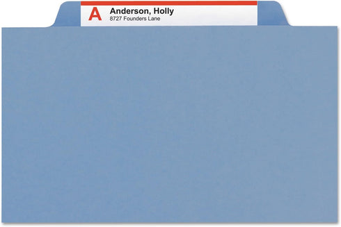 Smead Classification File Folder - 1 Divider, 2" Expansion, Letter Size, Blue, 10 per Box (13701)