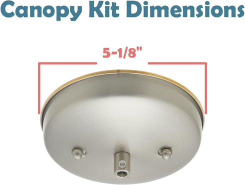 Aspen Creative 21528-51 Nickel,5-1/8 Diameter,11mm Ceiling Canopy Kit with Warm Brass Trim for Chandelier and Pendant