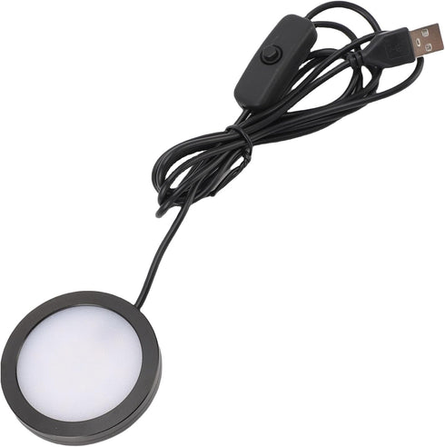 1.5m LED Round Light, Ultra Thin LED Puck Night Lights Aluminum Casing Under Cabinet Lighting USB Powered with Cable