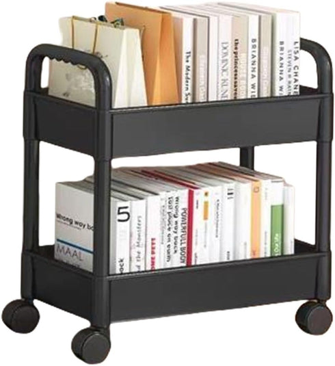 NTCLHFXU Space Saving Movable Storage Trolley Sturdy Utility Cart Accessory for Books Utensils and More Organization