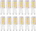 G9 LED Light Bulbs, 5W (40W Halogen Equivalent), 100V-240V, 430LM, Warm White 3000K, G9 Base, 12-Pack