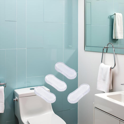 Cauaoa 8Pcs Set, Transparent Toilet Seat Bumper Silicone Strong Adhesive Toilet Seats Lid Bumpers, Toilet Seat Buffers