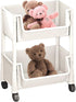 Generic 29.5x19.5cm Rolling Cart Organizer, Multi-Tier Storage Cabinet with Wheels for Books, Toys, Stationery, Snacks