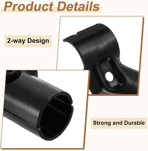 2 1-1/8" 45 2-way uxcell Pcs Structural Pipe Connector, Degree Metal Connectors Corner Pipe Fittings End Rails Clamp