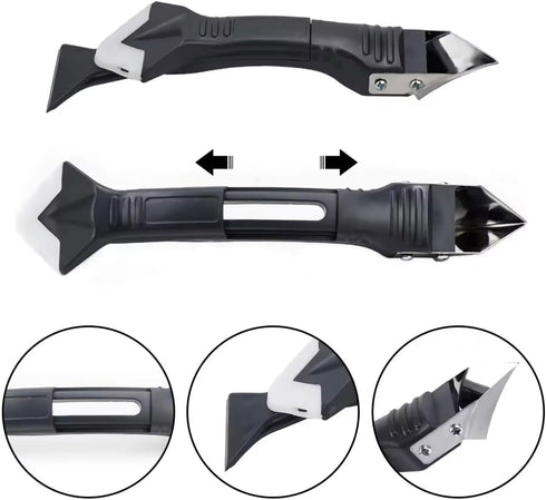 2 Pack 3-IN-1 Caulk Tool, for Removal and Application in Bathroom, Kitchen, and Window Sealing