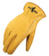 Galeton Rough Rider Premium Leather Driver Gloves, Medium, Gold, Elastic Back (25001PR-M)