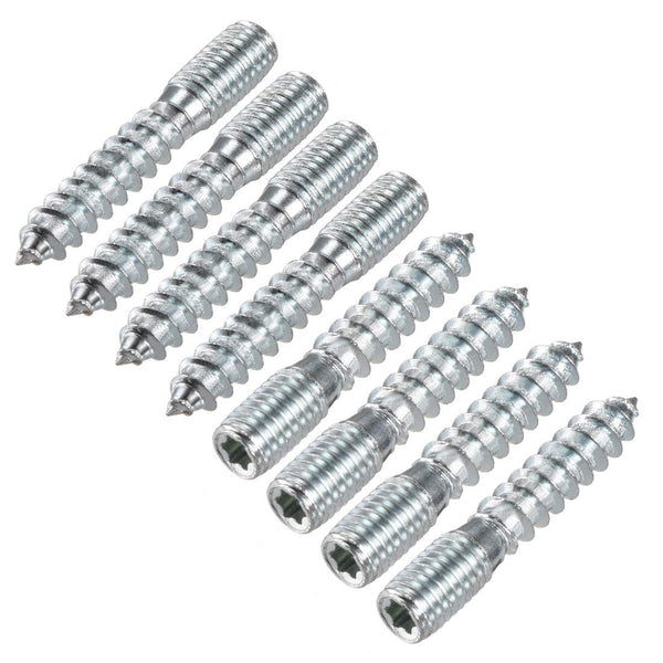 uxcell M10 Hanger Bolts, 2" (50mm) Double Headed Bolts for Wood Joint Furniture Legs - 8pcs