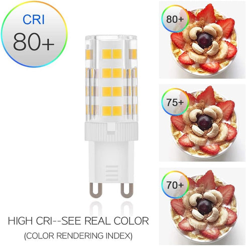 G9 Bulb 120V 4W 40 T3/T4 G9 360 450LM Non-dimmable (3000K 6 Pack) LED Watt Halogen Equivalent No-Flicker Degree Ceramic