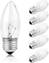 Tiqian 40W Incandescent Torpedo Tip Chandelier with Crystal Clear Incandescent Light Bulbs Tip