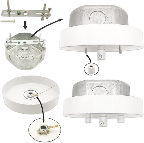 EIFHYT 5 1/8 Canopy Kit for Chandelier Ceiling Lighting Modern Steel Canopy Kit Light Fixture Cover Plate Hook & Cord