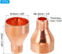 PATIKIL 5/8" to 1/4" ID Copper Reducer, 4pcs 99.9% Pure Copper Reducing Coupling Pressure Fitting Adapter