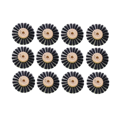 Generic B4 1 12 Pack Lathe Round Bristles Brush Size Wood Center Row of Bristles Brushes Per - Dental Lab