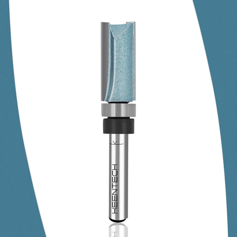 KEENTECH Router Bits 1/4" Shank, Flush Trim Carbide Tipped Pattern Bit, Template Straight Heavy Duty Woodworking Tool