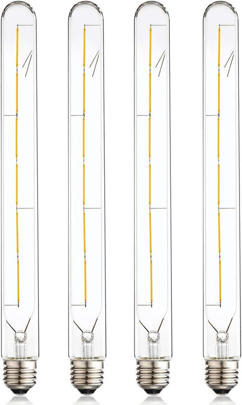 Leools 4 Pack Vintage LED Filament Bulb T300, 6W Dimmable T10 Edison Light Bulb, 2700K Warm White Clear Glass
