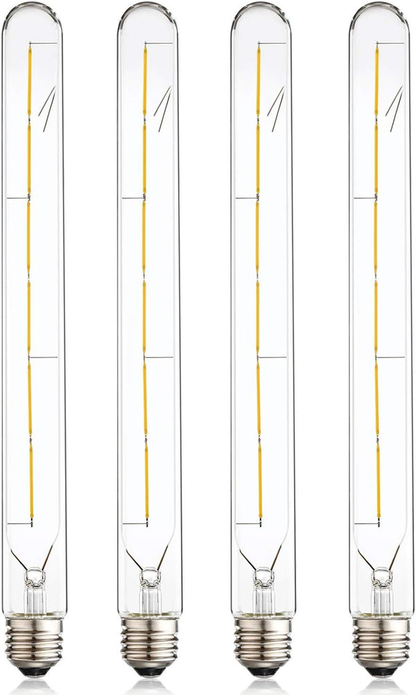 Leools 4 Pack Vintage LED Filament Bulb T300, 6W Dimmable T10 Edison Light Bulb, 2700K Warm White Clear Glass