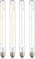 Leools 4 Pack Vintage LED Filament Bulb T300, 6W Dimmable T10 Edison Light Bulb, 2700K Warm White Clear Glass