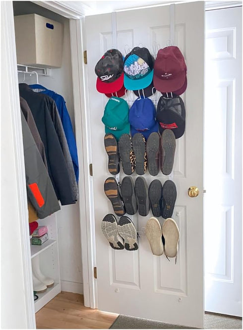 Evelots Over the Door 5-Tier Shoe & Hat Rack for Closet Door