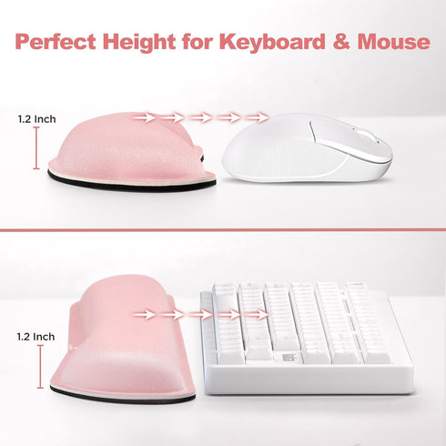 Upgrade Cleanable PU Leather Keyboard Wrist Pillow Rest Pad - Gimars Enlarge Mouse Cushion Support for Office
