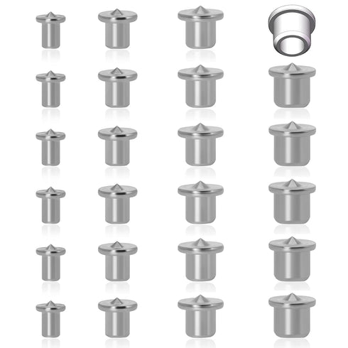 24PCS Dowel Centering Pins for Woodworking - Steel Drill Center for Dowel and Tenon Transfer (1/4", 5/16", 3/8", 1/2")