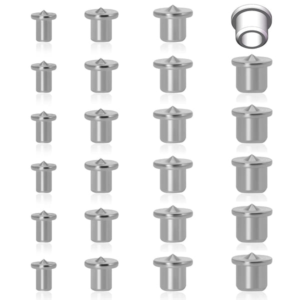24PCS Dowel Centering Pins for Woodworking - Steel Drill Center for Dowel and Tenon Transfer (1/4", 5/16", 3/8", 1/2")