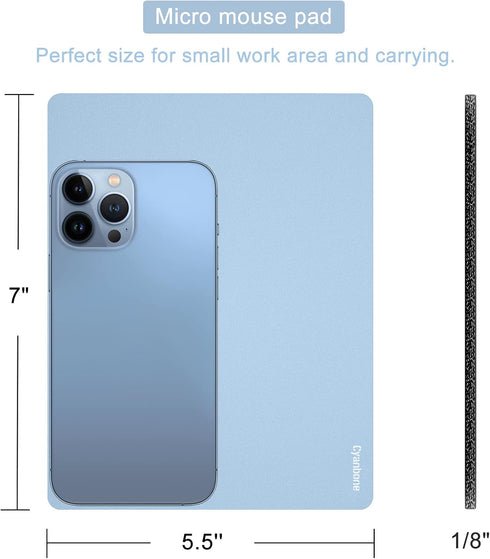 Mini Mouse Pad Small Size 2 Pack, Portable Mouse Pad Blue for Laptop, Travel Mousepad Cute with Non Slip Rubber Base for Wireless Mouse - 5.5 x 7 in by Cyanbone