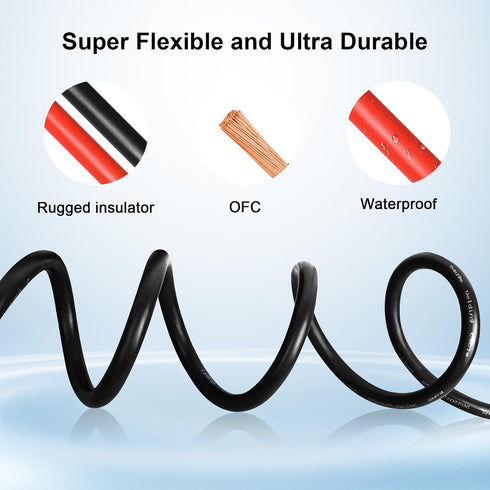 10 Wire,10FT 10AWG (10 10FT) Gauge OFC Pure Copper Wires, Battery Cable Red & Black Oxygen Free Stranded Low Voltage