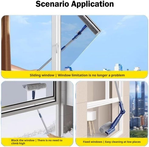 Generic 163 cm Window Cleaning Equipment, Long Handle Professional Shower Glass Washing Brush, Extendable Professional