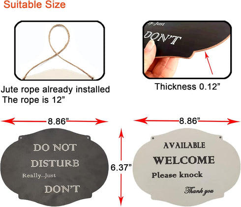 Double-Sided Wooden Do Not Disturb Door Hanger Sign for Offices, Homes, Clinics, and Hotels