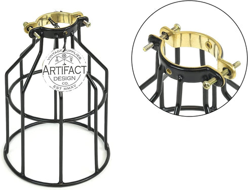 Set 2 Rustic State of Industrial Vintage Style | DIY Farmhouse Metal Wire Cage for Hanging Pendant Lighting | Light
