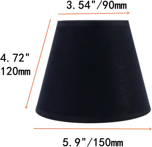 6Pcs Bulbs, 3.54" 5.9" 4.72" Set 6 Chandelier Shade for Candelabra Clip Mount Shade, X X Small Lamp Shades
