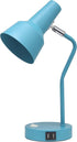 Simple Designs LD1072-CYN 15.2" Sleek Essentials Metal Cone Shade Desk Lamp with