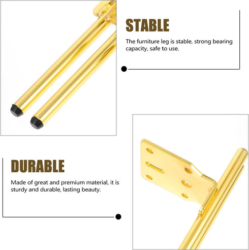 2 Sets Luxshiny Metal Furniture Legs Height Sofa Cabinet Support Sturdy Replacement Feet for Desks Wardrobes Tv Stands