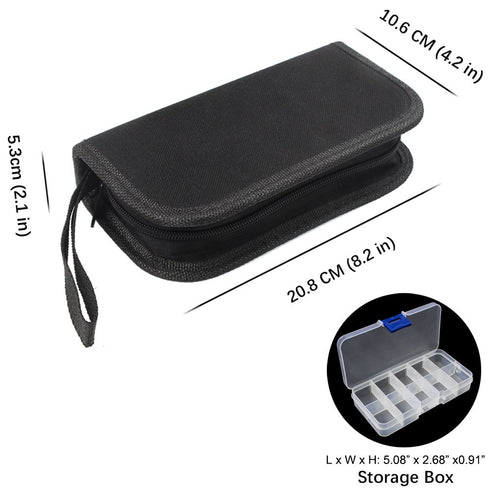 Wood Rasp File Kit - 12 Assorted Small Metal Needle Files Set with Brush and Hand Strap Carrying Case