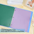EOOUT 10pcs Colorful File Folders, Plastic with Pocket and 2 Business Card Slots, 3 Hole Punch for Binder