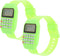 Mikikit Calculator Watch, 2 Pcs Digital Watch for Portable Calculations, Multifunction Wrist Watch for Men Women, Green