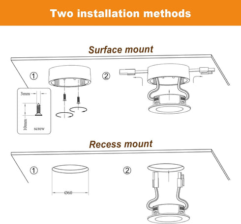 LUMILAND (2.7Wx3) (4000K), Wired LED Puck Lights Plug-in Lighting Natural White LED Cabinet Light for Kitchen Can Be