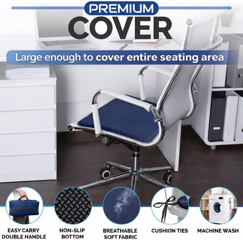 VIVAMINT Tailbone Large Gel Seat Cushion for Long Sitting, Cooling Gel Cushion for Office Chair, Sciatica Coccyx Pain