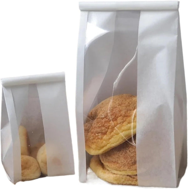 Dnyucen Bread Bags for Homemade Bread 50PCS Bakery Takeaway Toast Bag Hamburger Pastry