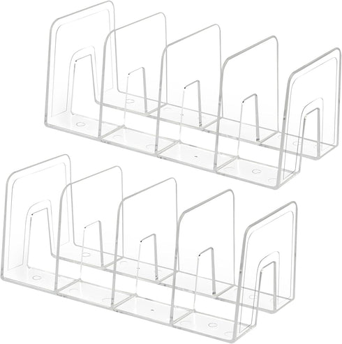 Clear Desktop Book Organizer, Creative Book Stand, Non-Acrylic Stand for Home School and Office, Divider Bookshelf (4